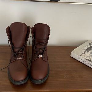 New  brown leather red wing boots